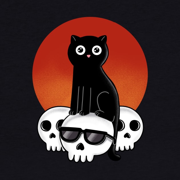 Cat and skulls by coffeeman
